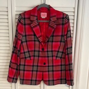 Kate Spade Red Plaid Women's Blazer